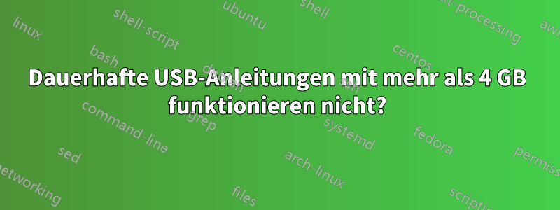 Dauerhafte USB-Anleitungen mit mehr als 4 GB funktionieren nicht?