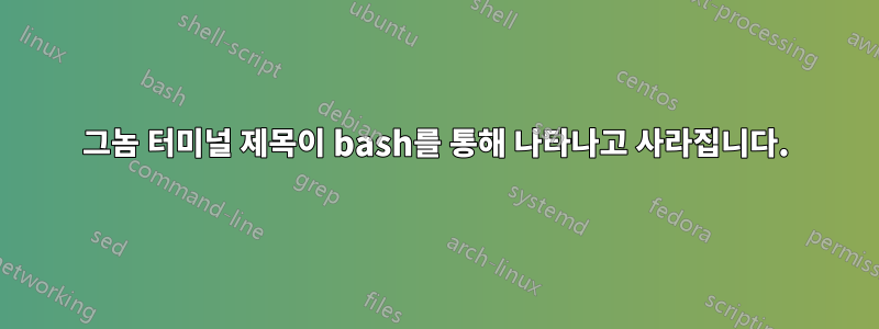 그놈 터미널 제목이 bash를 통해 나타나고 사라집니다.