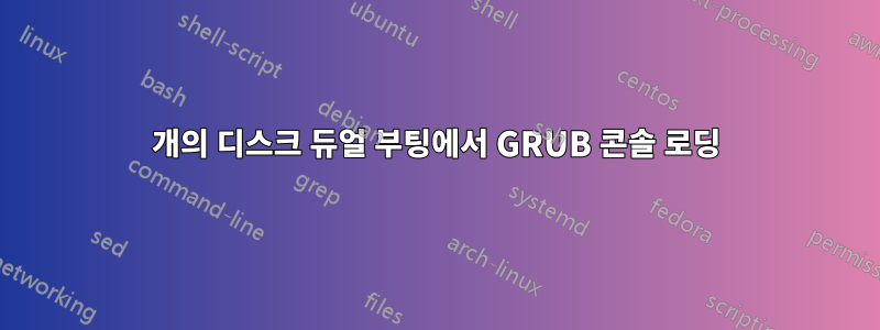 2개의 디스크 듀얼 부팅에서 GRUB 콘솔 로딩