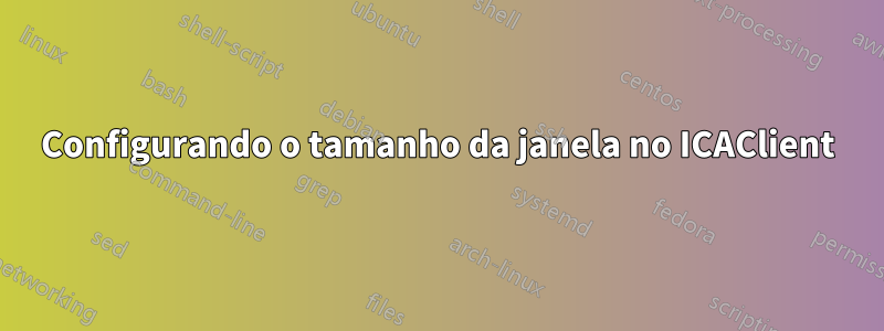 Configurando o tamanho da janela no ICAClient