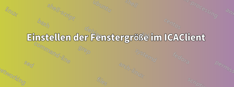 Einstellen der Fenstergröße im ICAClient