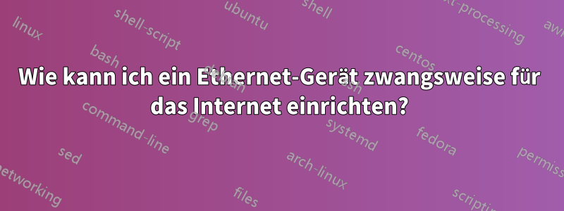 Wie kann ich ein Ethernet-Gerät zwangsweise für das Internet einrichten?