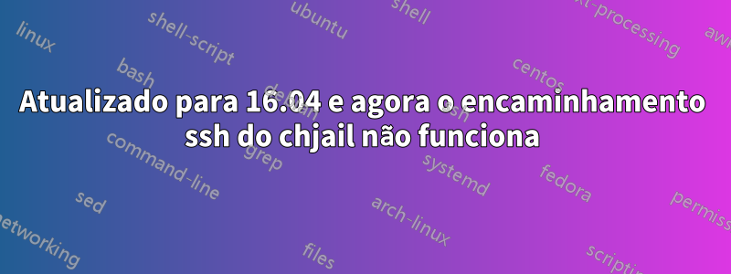 Atualizado para 16.04 e agora o encaminhamento ssh do chjail não funciona