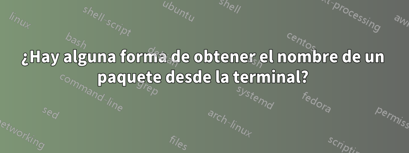 ¿Hay alguna forma de obtener el nombre de un paquete desde la terminal?