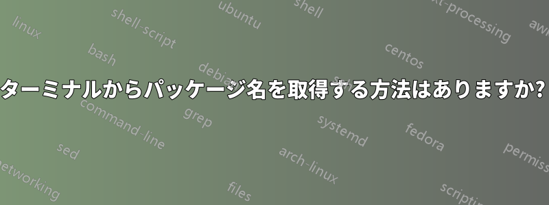 ターミナルからパッケージ名を取得する方法はありますか?