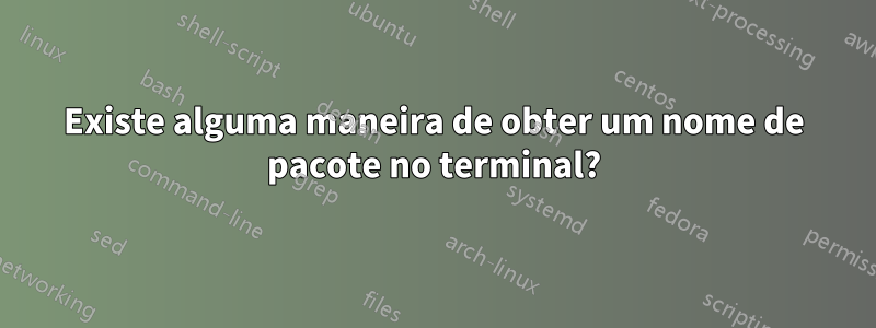 Existe alguma maneira de obter um nome de pacote no terminal?