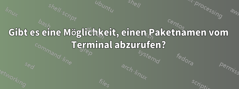 Gibt es eine Möglichkeit, einen Paketnamen vom Terminal abzurufen?