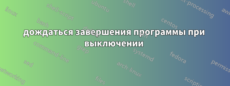 дождаться завершения программы при выключении