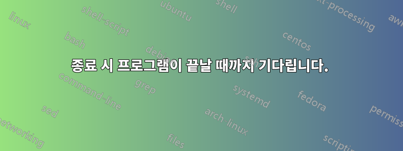 종료 시 프로그램이 끝날 때까지 기다립니다.