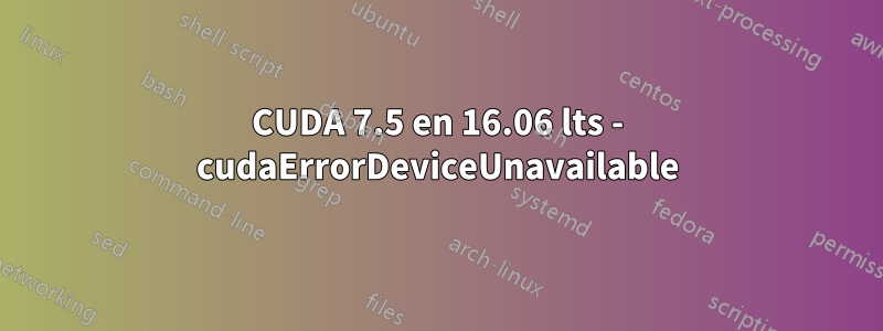 CUDA 7.5 en 16.06 lts - cudaErrorDeviceUnavailable