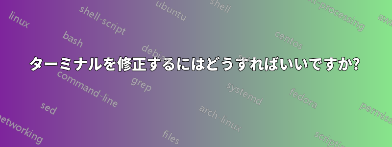 ターミナルを修正するにはどうすればいいですか?