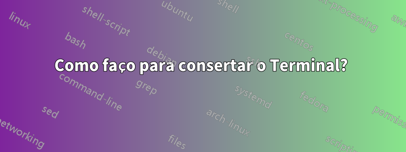 Como faço para consertar o Terminal?