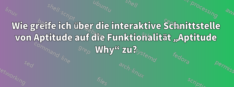 Wie greife ich über die interaktive Schnittstelle von Aptitude auf die Funktionalität „Aptitude Why“ zu?