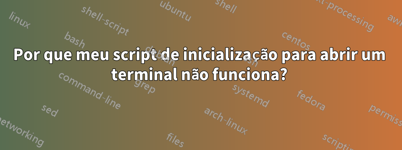 Por que meu script de inicialização para abrir um terminal não funciona?