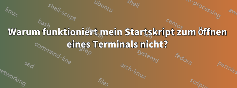 Warum funktioniert mein Startskript zum Öffnen eines Terminals nicht?