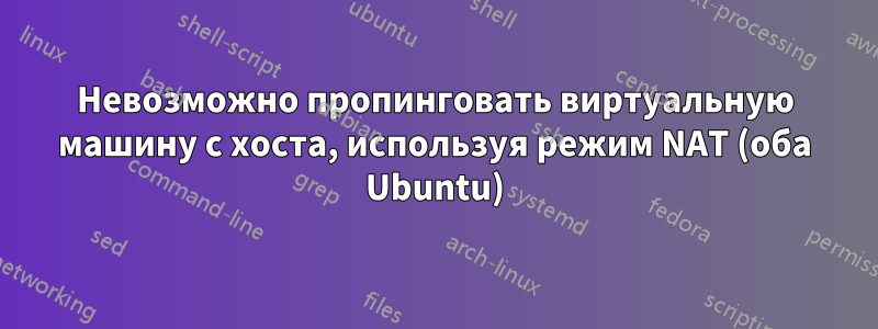 Невозможно пропинговать виртуальную машину с хоста, используя режим NAT (оба Ubuntu)