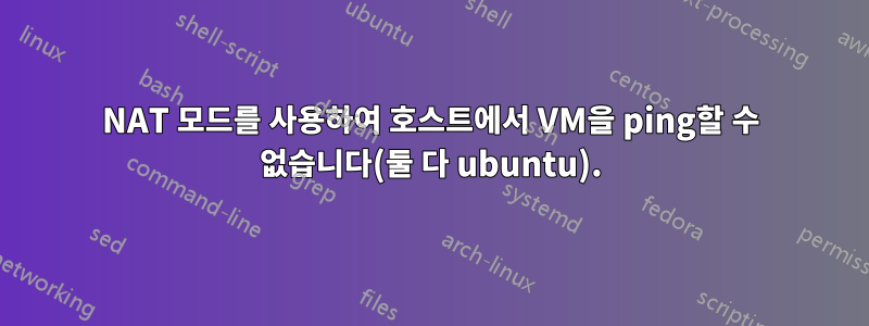 NAT 모드를 사용하여 호스트에서 VM을 ping할 수 없습니다(둘 다 ubuntu).