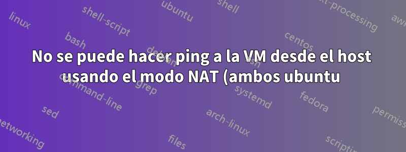 No se puede hacer ping a la VM desde el host usando el modo NAT (ambos ubuntu)
