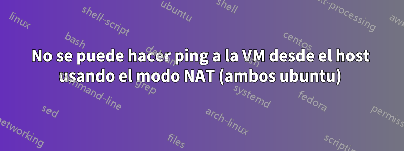 No se puede hacer ping a la VM desde el host usando el modo NAT (ambos ubuntu)