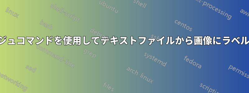 モンタージュコマンドを使用してテキストファイルから画像にラベルを付ける