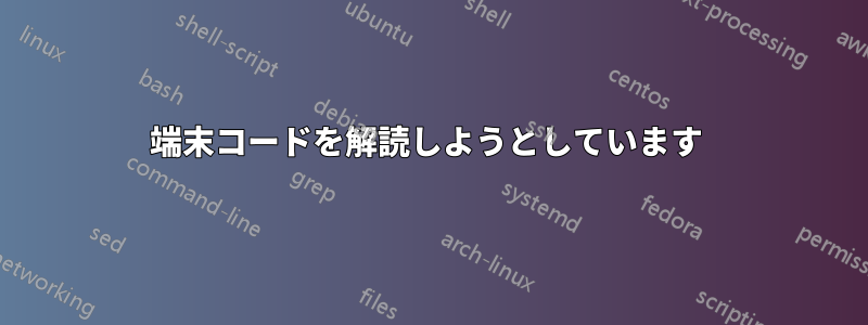 端末コードを解読しようとしています 