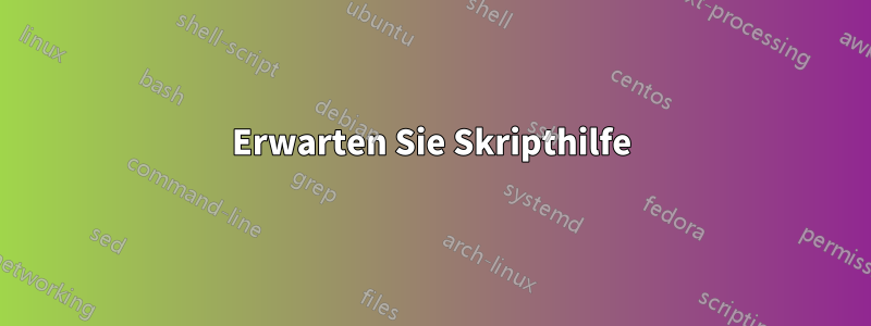 Erwarten Sie Skripthilfe