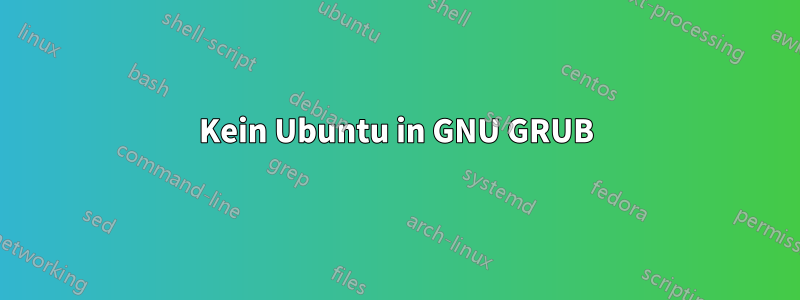 Kein Ubuntu in GNU GRUB