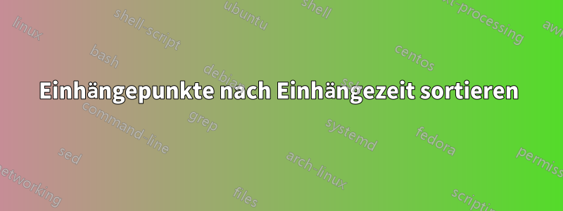 Einhängepunkte nach Einhängezeit sortieren