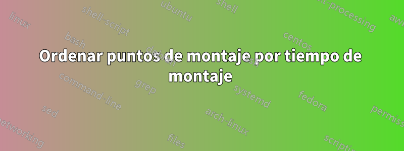 Ordenar puntos de montaje por tiempo de montaje