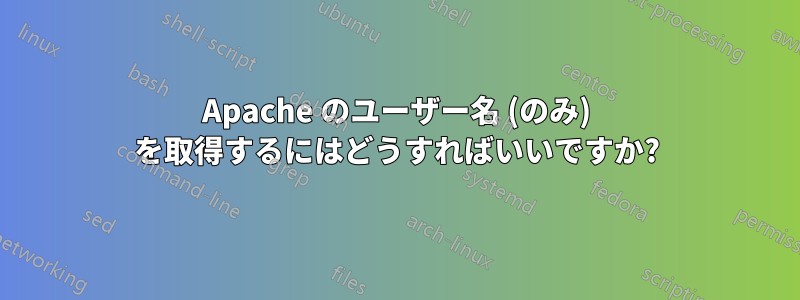 Apache のユーザー名 (のみ) を取得するにはどうすればいいですか?