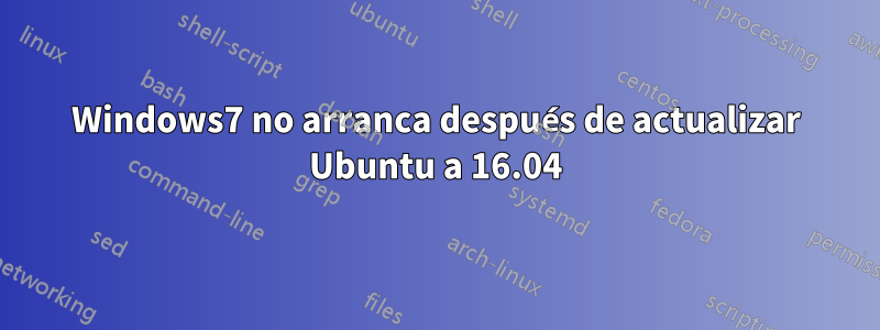 Windows7 no arranca después de actualizar Ubuntu a 16.04