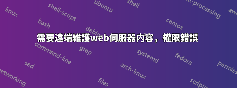 需要遠端維護web伺服器內容，權限錯誤