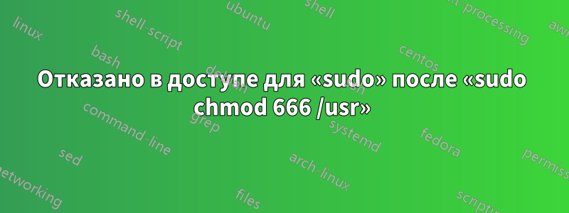 Отказано в доступе для «sudo» после «sudo chmod 666 /usr»