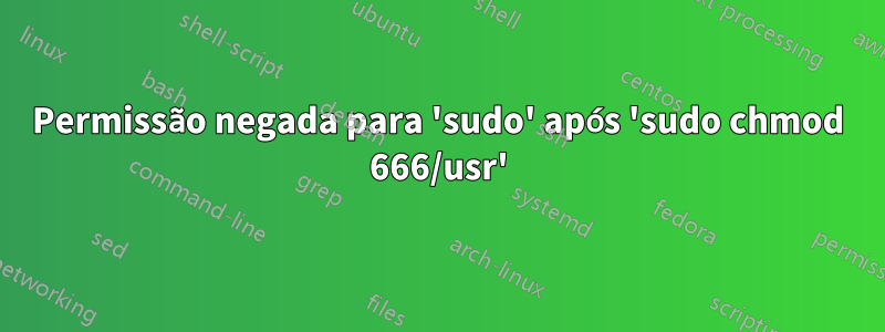 Permissão negada para 'sudo' após 'sudo chmod 666/usr'