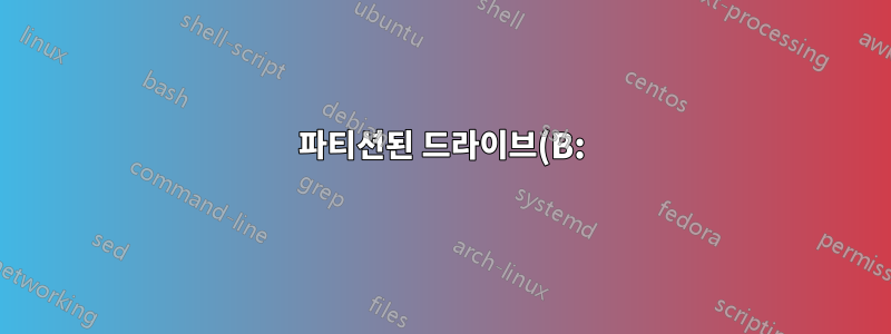 파티션된 드라이브(B:)에 Ubuntu를 어떻게 설치합니까?