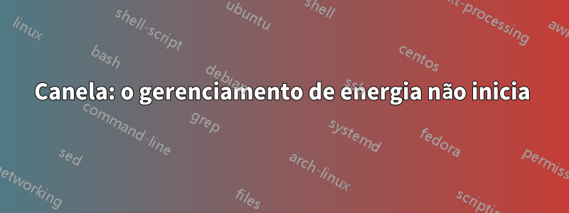 Canela: o gerenciamento de energia não inicia