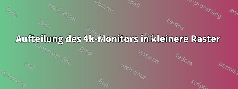 Aufteilung des 4k-Monitors in kleinere Raster