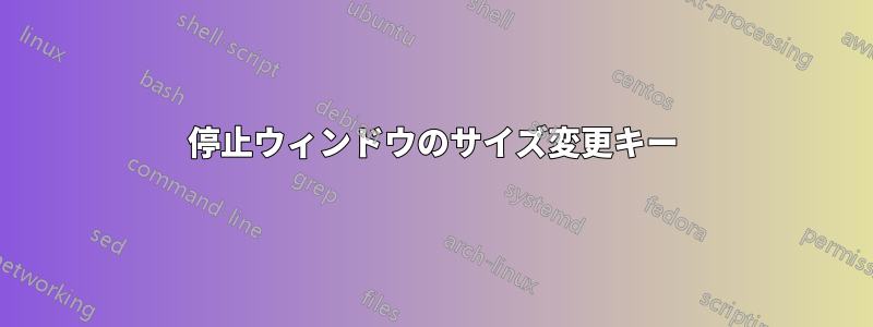 停止ウィンドウのサイズ変更キー