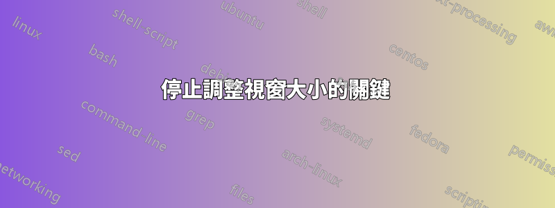 停止調整視窗大小的關鍵