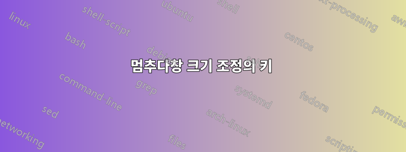 멈추다창 크기 조정의 키