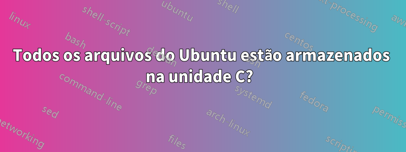 Todos os arquivos do Ubuntu estão armazenados na unidade C? 