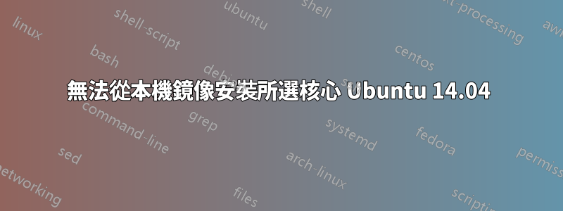 無法從本機鏡像安裝所選核心 Ubuntu 14.04