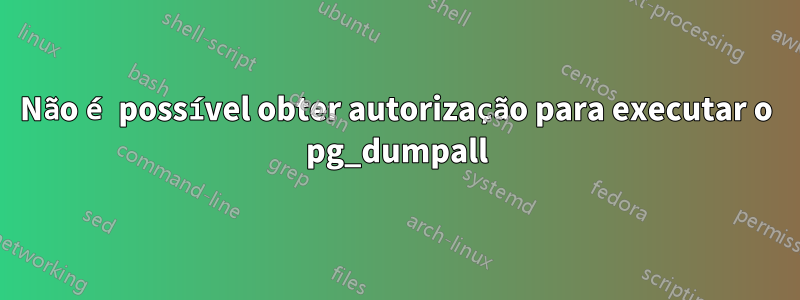 Não é possível obter autorização para executar o pg_dumpall