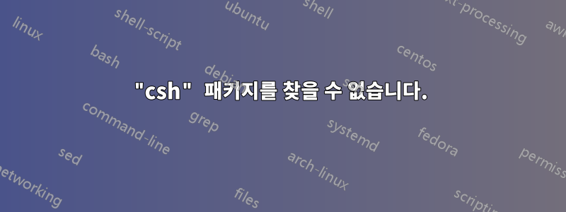 "csh" 패키지를 찾을 수 없습니다.