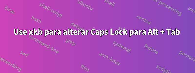 Use xkb para alterar Caps Lock para Alt + Tab