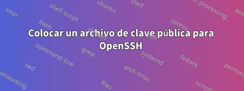 Colocar un archivo de clave pública para OpenSSH