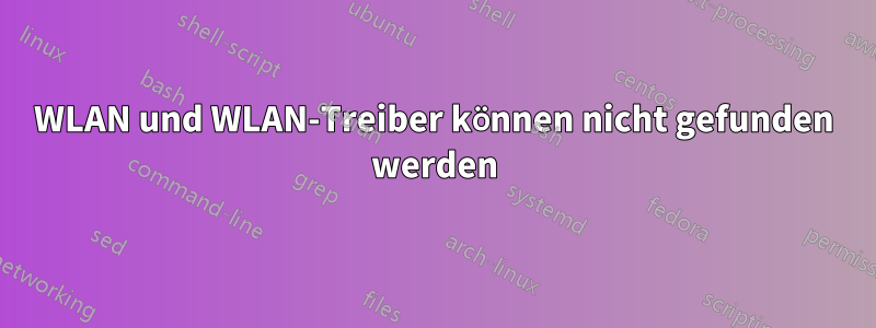 WLAN und WLAN-Treiber können nicht gefunden werden