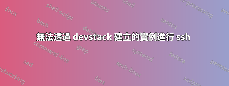 無法透過 devstack 建立的實例進行 ssh