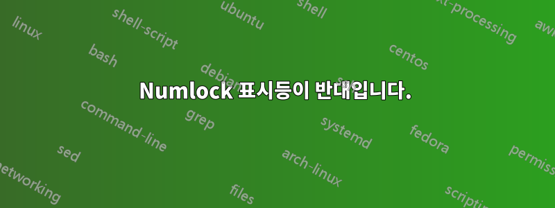 Numlock 표시등이 반대입니다.