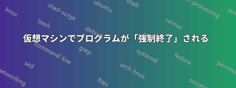 仮想マシンでプログラムが「強制終了」される 